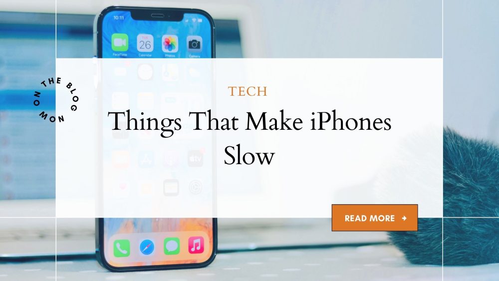 An iPhone on a blue background